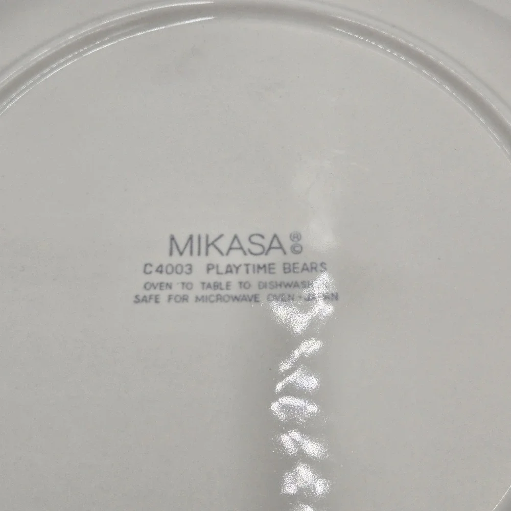 Mikasa Playtime Bears Children's Dinnerware Set 3 Piece Plate Bowl Cup Japan